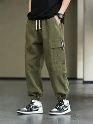 2023 New Men's Joggers Baggy Cargo Pants Streetwear Multi-Pockets Casual Sweatpants Male Cotton Harem Trousers Plus Size 8XL