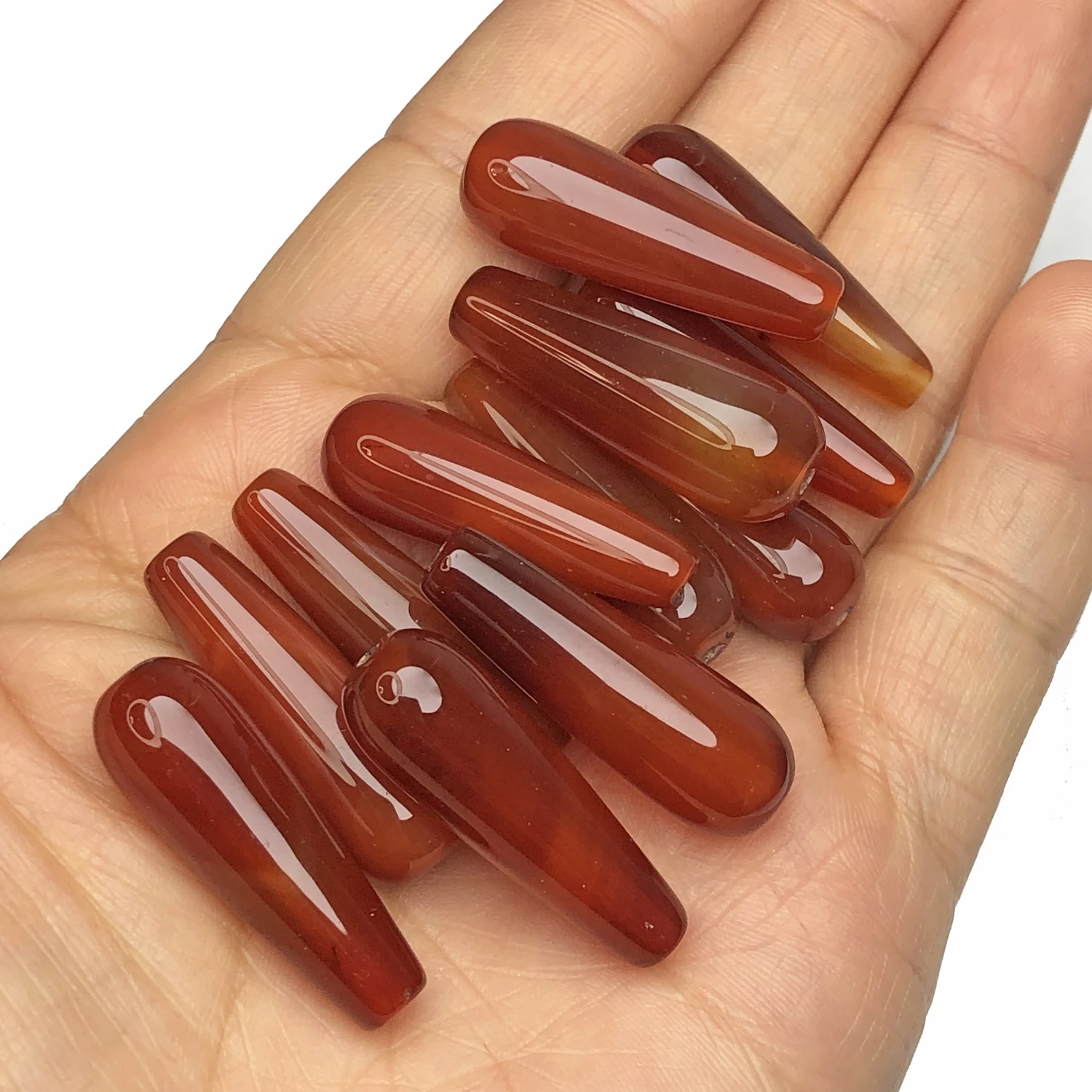 10x30mm Natural Water Drop Red Carnelian Agates Stone Loose Crafts Beads For Jewelry Making Diy Pendant Accessories Earrings