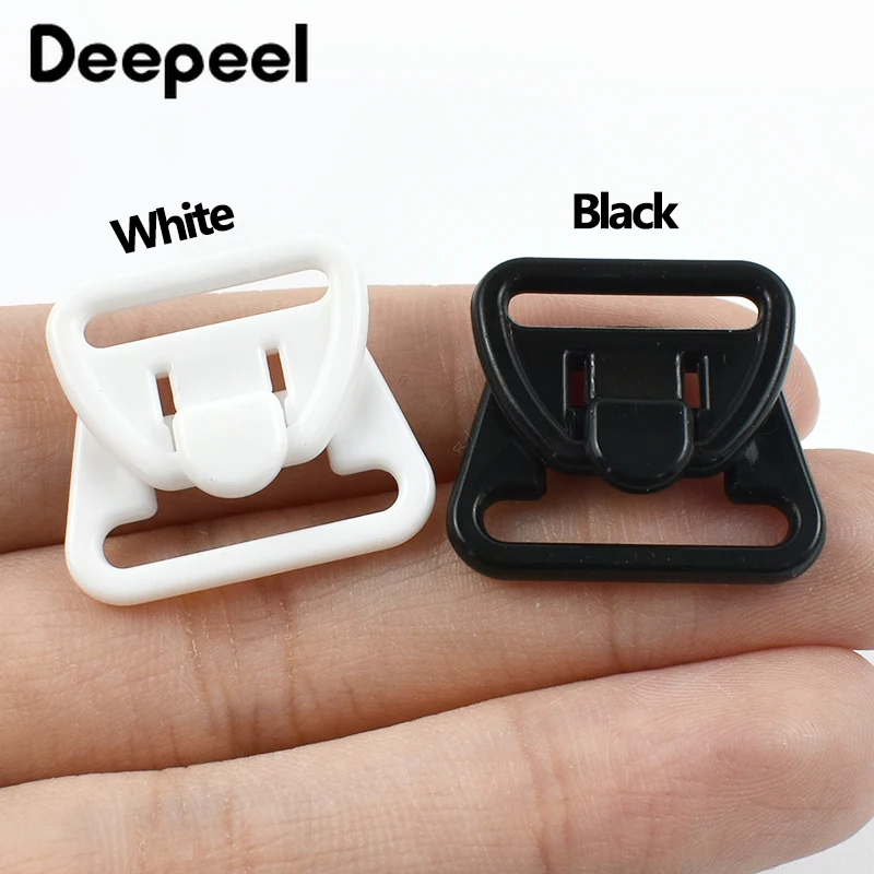 50Sets 12-20mm Plastic Adjust Buckle Bra Clasp Bikini Clip Button Swimsuit Underwear Shoulder Strap Hook DIY Sewing Accessories