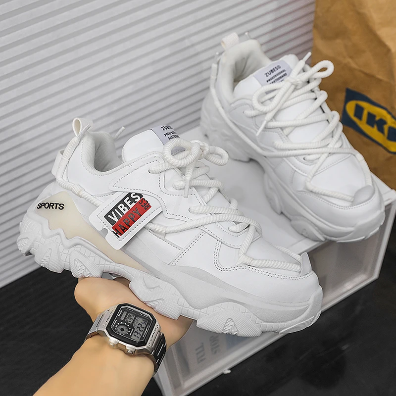 

Мужская обувь Осенний тренд Универсальная повседневная спортивная обувь Модная повседневная обувь на толстой подошве, увеличивающая рост