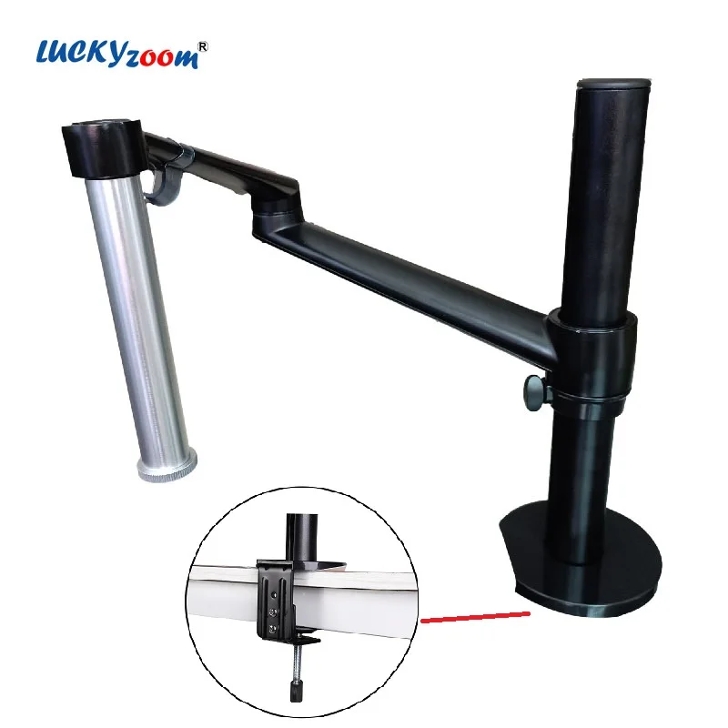 Adjustable Microscope Stand Holder Metal 25MM Pillar Black/Silver Binocular Trinocular Microscopio Bracket Table Clamp Support