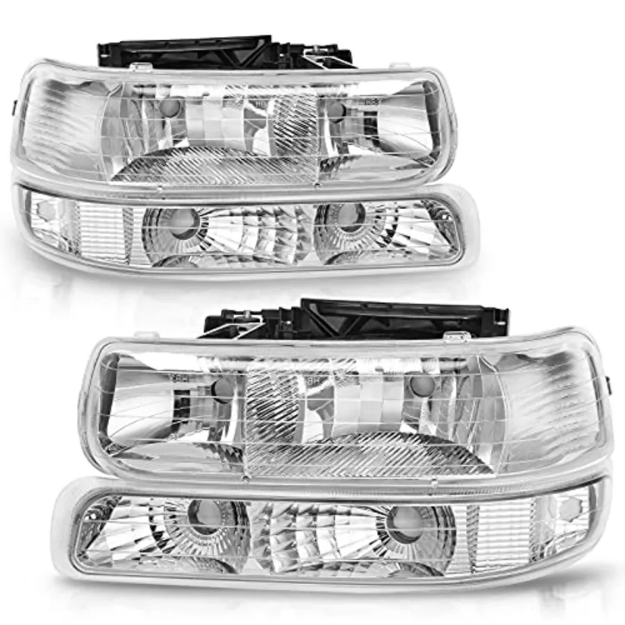 

Headlight Assembly for 1999-2006 Chevy Silverado 1500 2500 3500 Tahoe Suburban with Clear Reflector and Bumper Lights