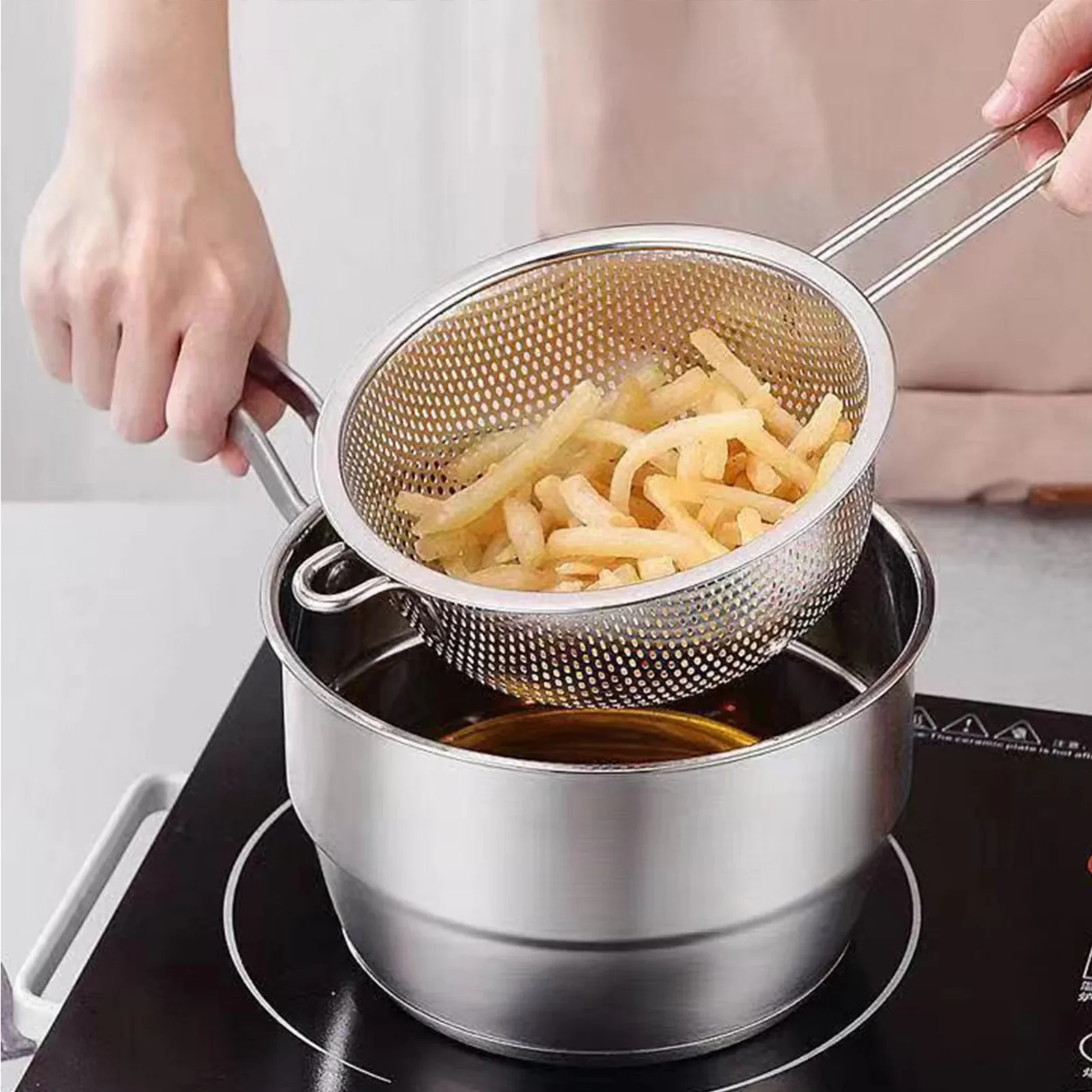 201ステンレス鋼線細目オイルストレーナー小麦粉ザルふるい製菓道具キッチンアクセサリー野菜