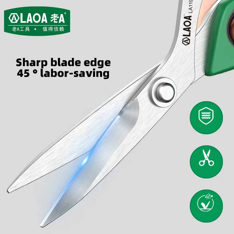 LAOA Multifunction Scissor Industrial Stainles Steel Professional Kitchen Scissors Sewing Tailor Scissor Food Cloth Cutting Tool