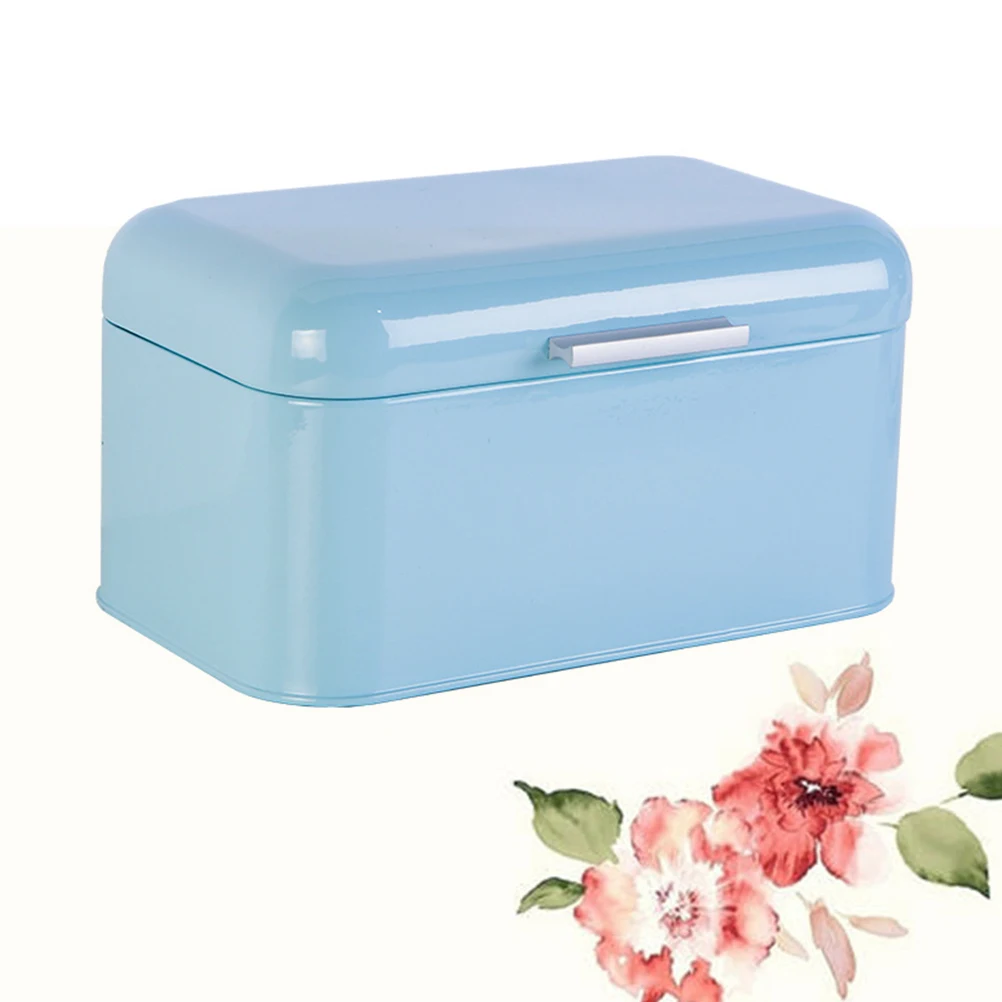 

1PC Metal Bread Box Iron Sheet Storage Jar Vintage Kitchen Storage Tank Desktop Bread Storage Bin Creative Bread Snack Box for H