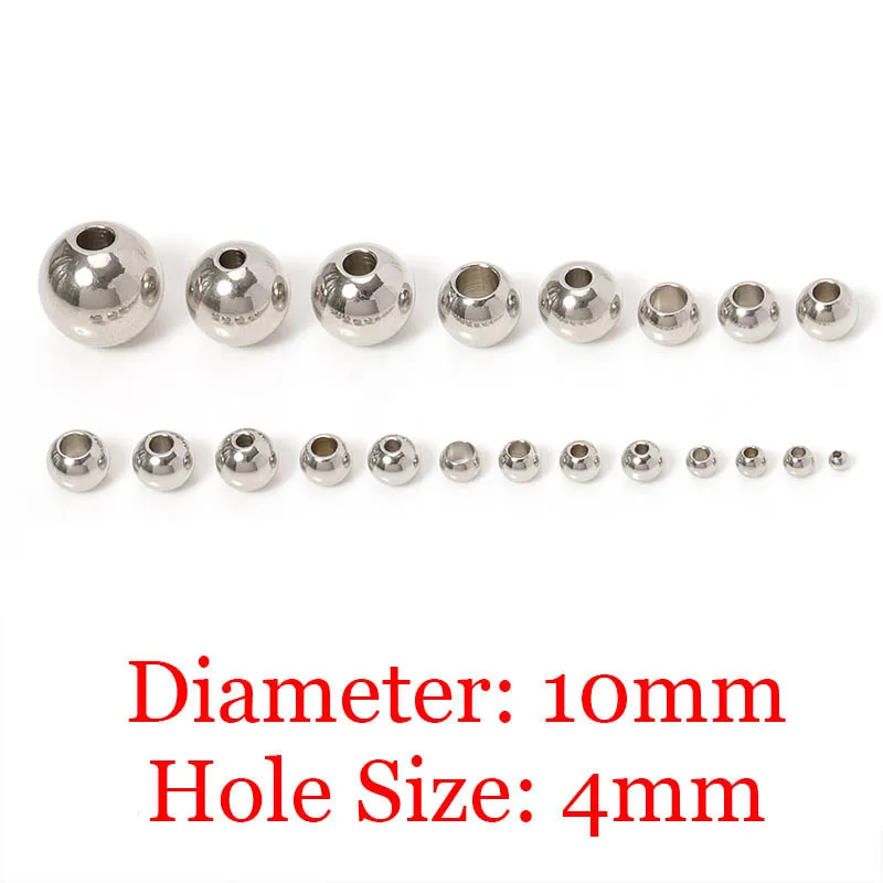100 Stück 2/3/4/5/6/8/10 mm Metall-Abstandsperlen, runde Perlen für DIY-Armband, Schlüsselanhänger, Anhänger, Schmuckherstellung, Zubehör