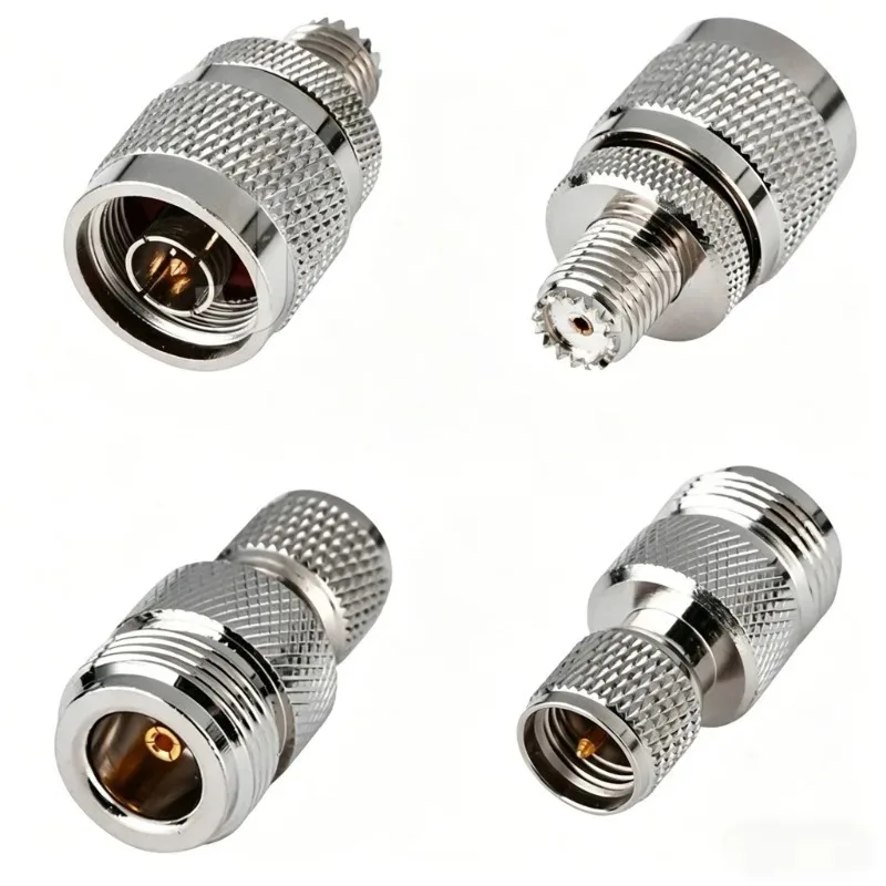 N Male to Mini UHF Female Adapter N-Type to Mini UHF RF Coaxial Connector Gold Plated 50 Ohm