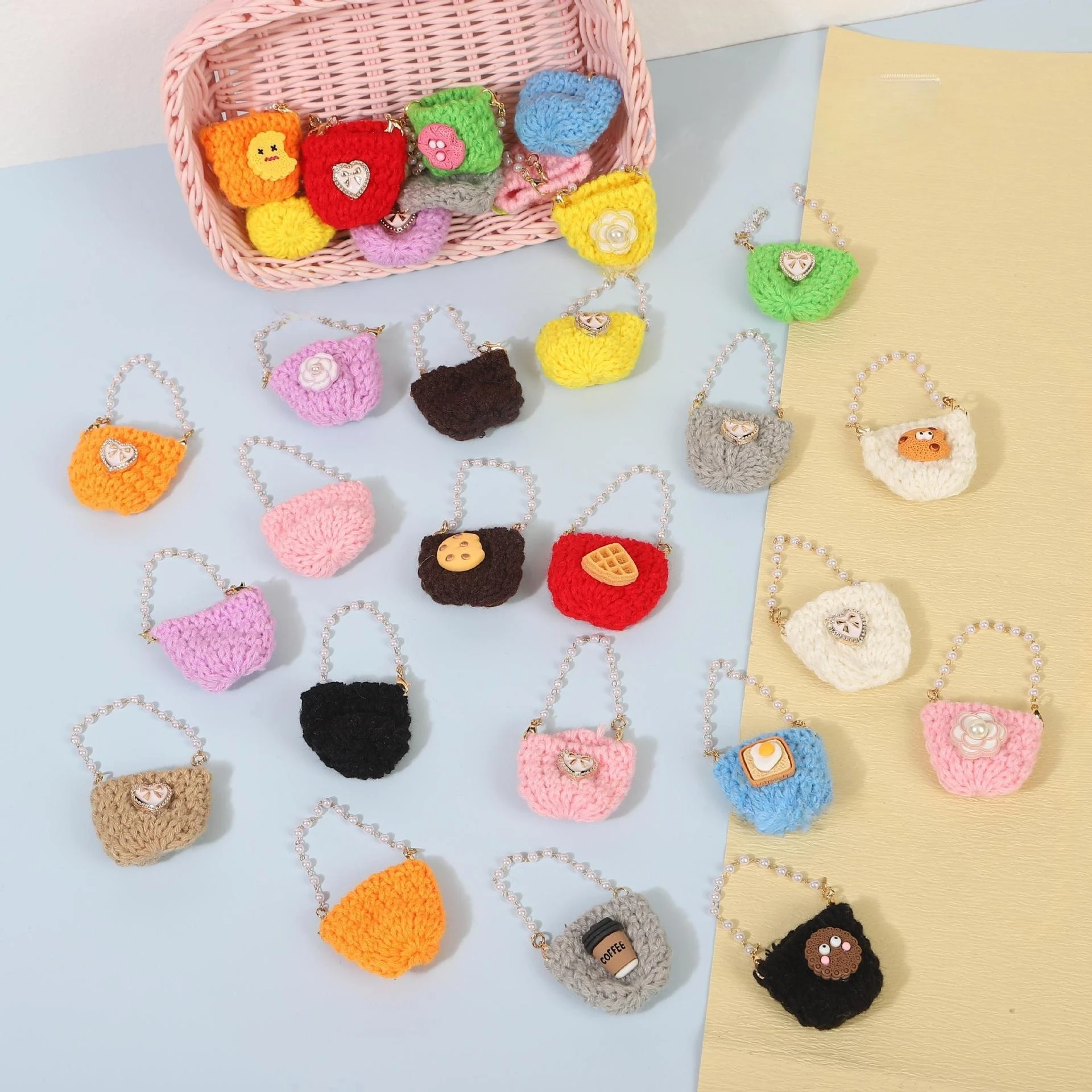 

New Mini Suitable for Labu Cloth Small Bag Hot Selling Versatile Pearl Chain Bag Pendant Cartoon Doll DIY Accessories