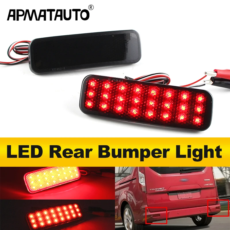 

2pcs LED Rear Bumper Reflector Light 1778456 For Ford Transit Van Custom Connect Tourneo 2013-UP Reverse Tail Brake Stop lamp