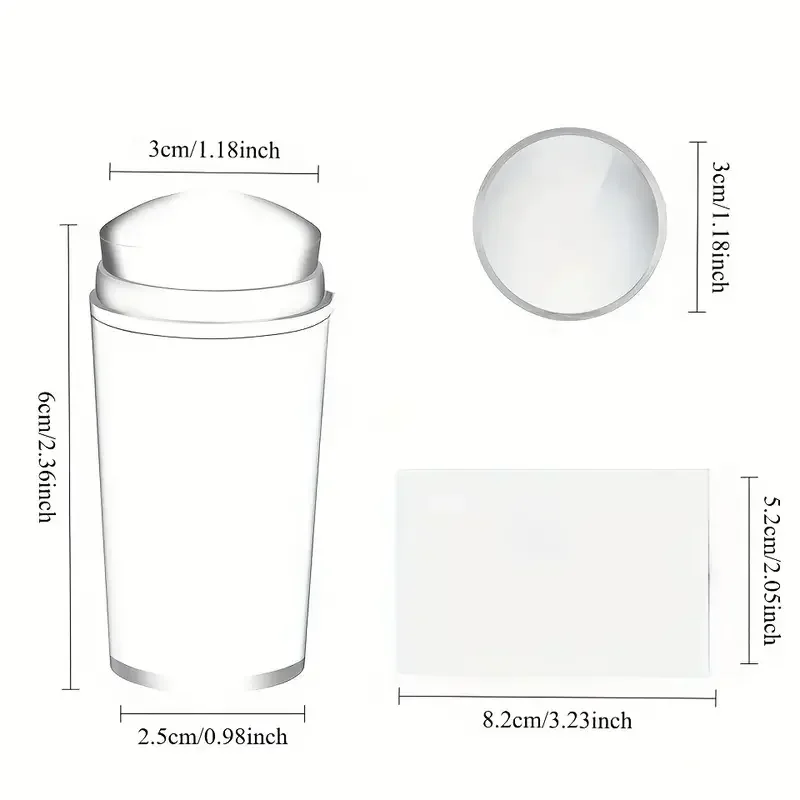 1 قطعة مسمار الختام الشفاف مع مكشطة هلام سيليكون ختم للأظافر الفرنسية مانيكير أطقم مسمار الفن ختم أداة مجموعة #4