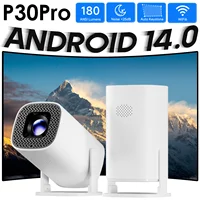 P30PRO admite proyector inteligente con espejo de pantalla de 1080p * 720p 4K Android 14 WiFi6 proyector portátil para exteriores de cine en casa inteligente