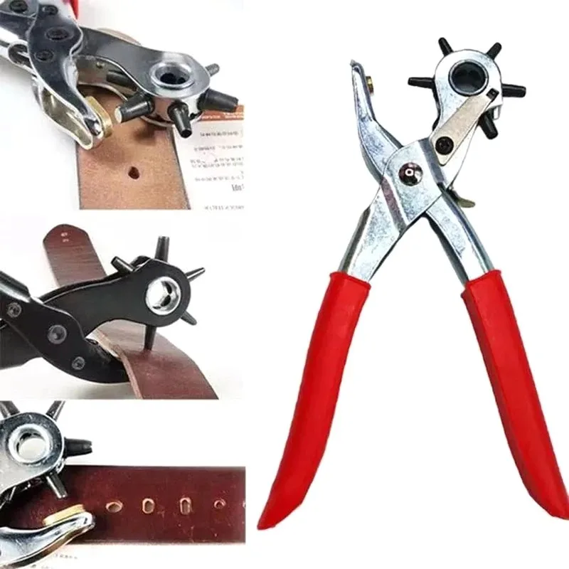 Lederlochzange Multifunktionale Kohlenstoffstahl Runde Gürtel- und Uhrenarmband-Ösenzange DIY Handwerk Reparaturwerkzeug – Detail 9