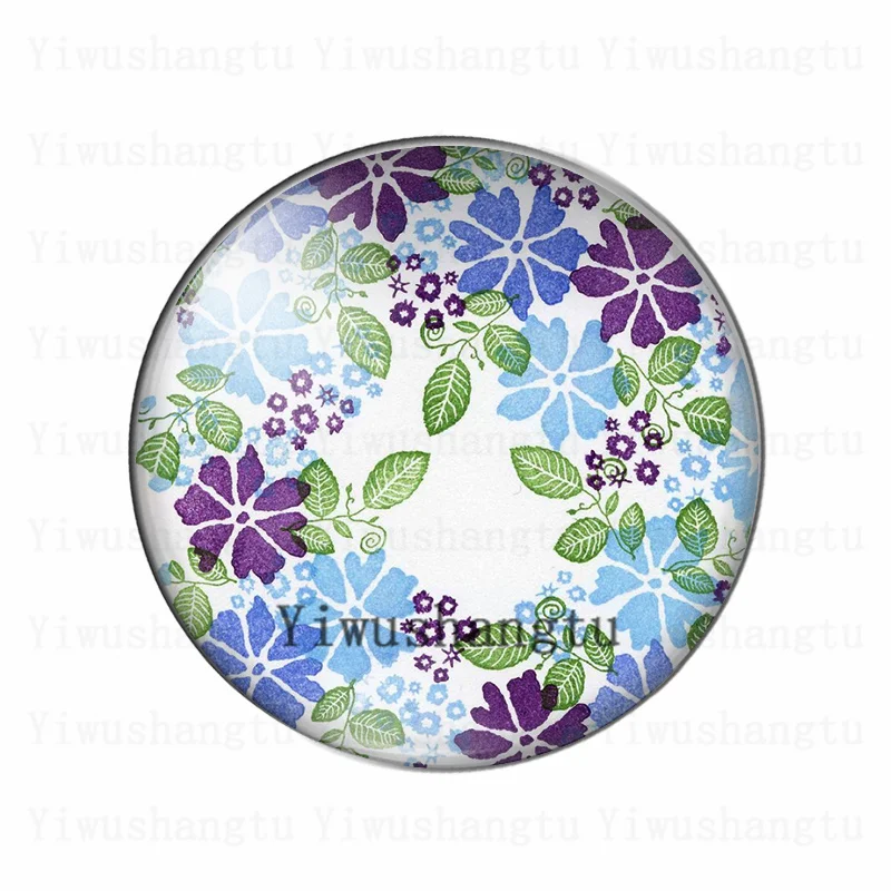 Painting flowers beautiful sketch 12mm/20mm/25mm/30mm Round photo glass cabochon demo flat back Making findings