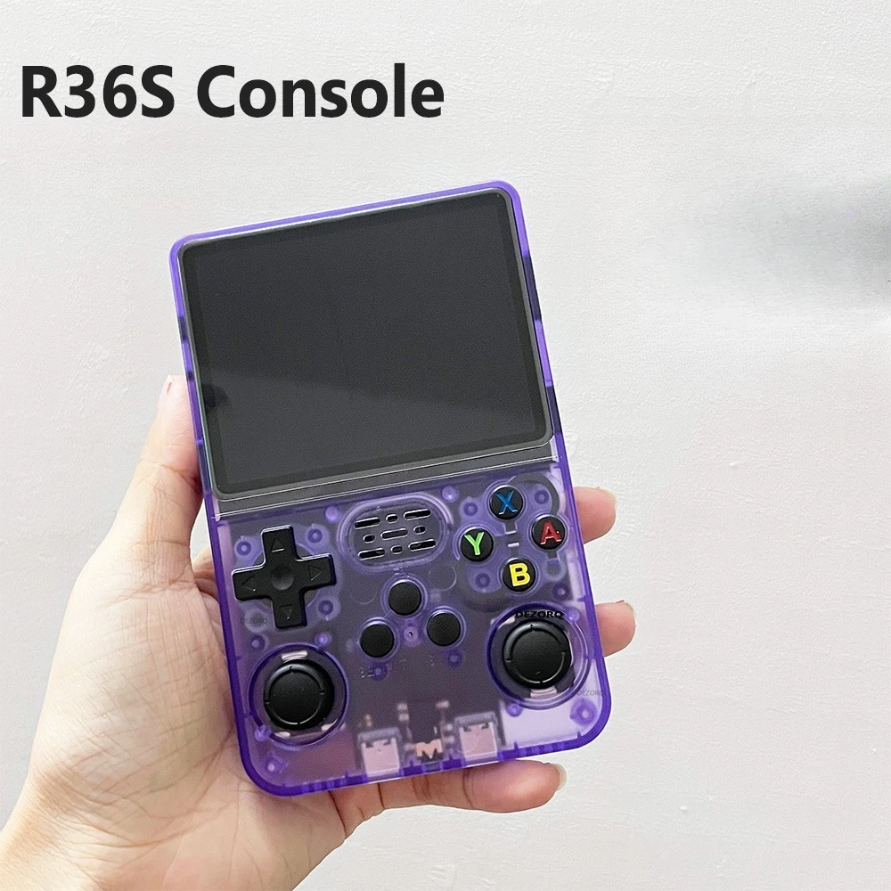 Consola de Juegos Retro Portátil R36S, Sistema Linux, Pantalla IPS HD de 3.5 Pulgadas, 4K, 64G, Más de 20000 Juegos Clásicos, Consola de Bolsillo