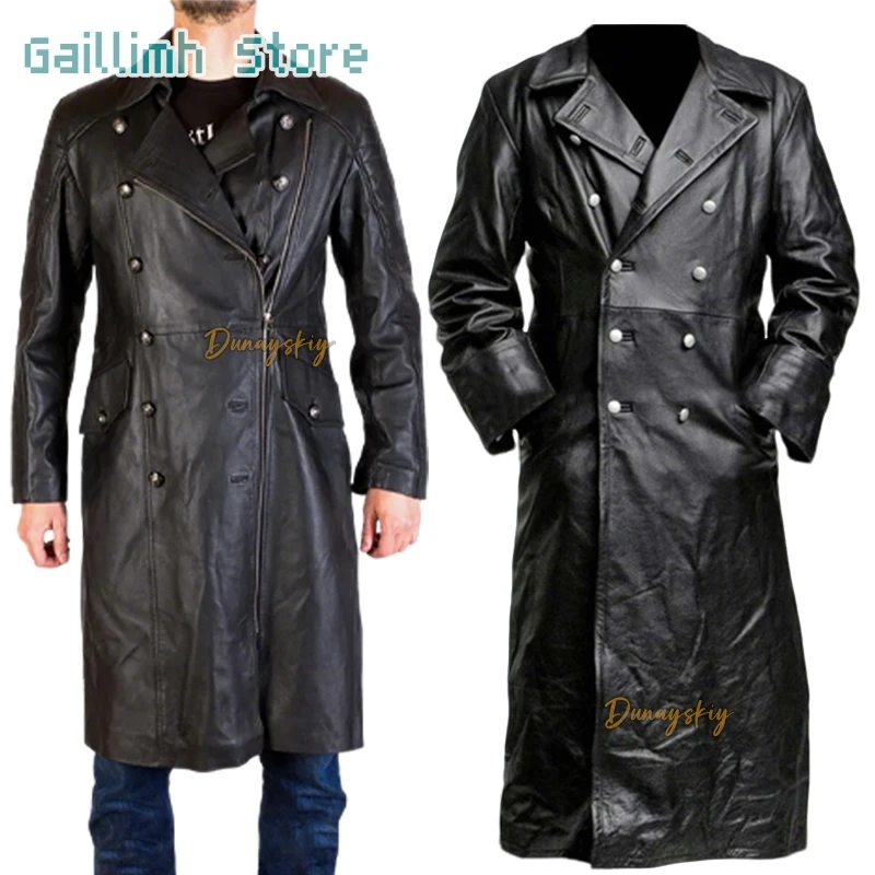 

RWW2 MILITARY Cosplay Costume Vintage Leather Jacket For Men Medieval Coat Halloween Party Role-playing Uniform Suit s-2xl 코스프레