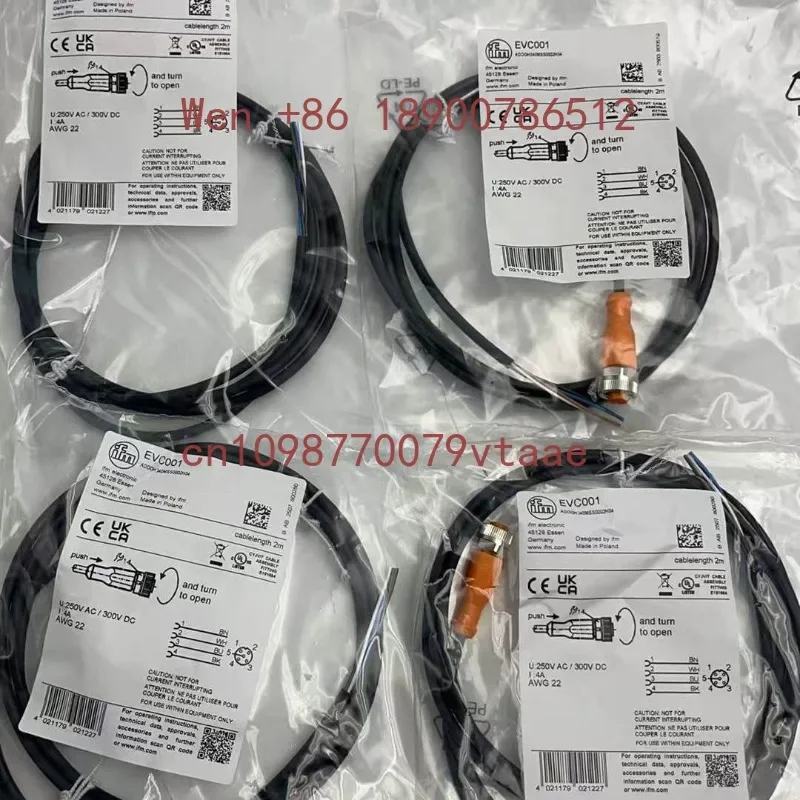 2026 IFM Connector Plug Cables EVC001 EVC002 003 EVC004 EVC005