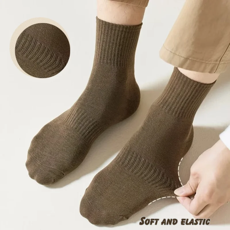 

10Pairs Men Long Socks 95% Cotton Deodorant Antibacterial Sports Stocking Sweat Absorb Business Casual