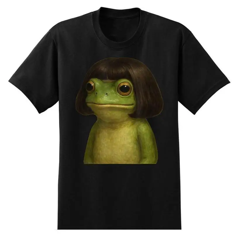 

Funny Frog Meme T-Shirt, Sad Frog with Bob Cut Graphic Tee, Y2K Sarcastic Aesthetic Clothing, Men & Women Humor Gift