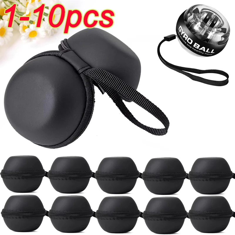 1-10pc Wrist Ball Centrifuge Bag Gyro Wrist Press Automatic Storage Bag Gyro Ball Arm Hand Muscle Strength Trainer Carrying Case