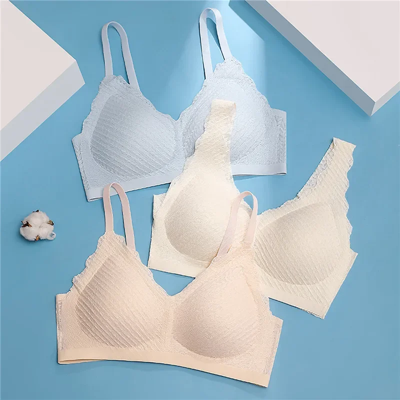 Sexy sutiã de uma peça feminino sem anel de aço respirável tamanho grande roupa interior reunir push up lingerie simples sem costura bralette 2023 novo