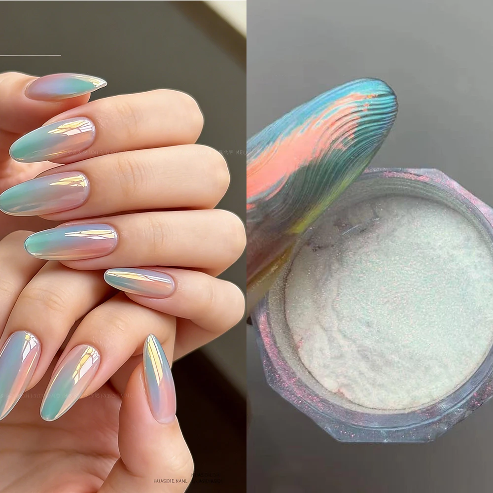 

1 Jar Cat Eye Magnetic Powder Nail Glitter High-Gloss Moonlight Mirror Fine Chrome Pigment Aurora Pearl Rubbing Dust