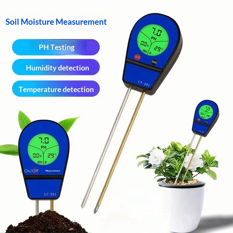 LY201 Soil Moisture Tester pH Horticulture Flower Nutrient Moisture PH Meter Temperature Detection Tester