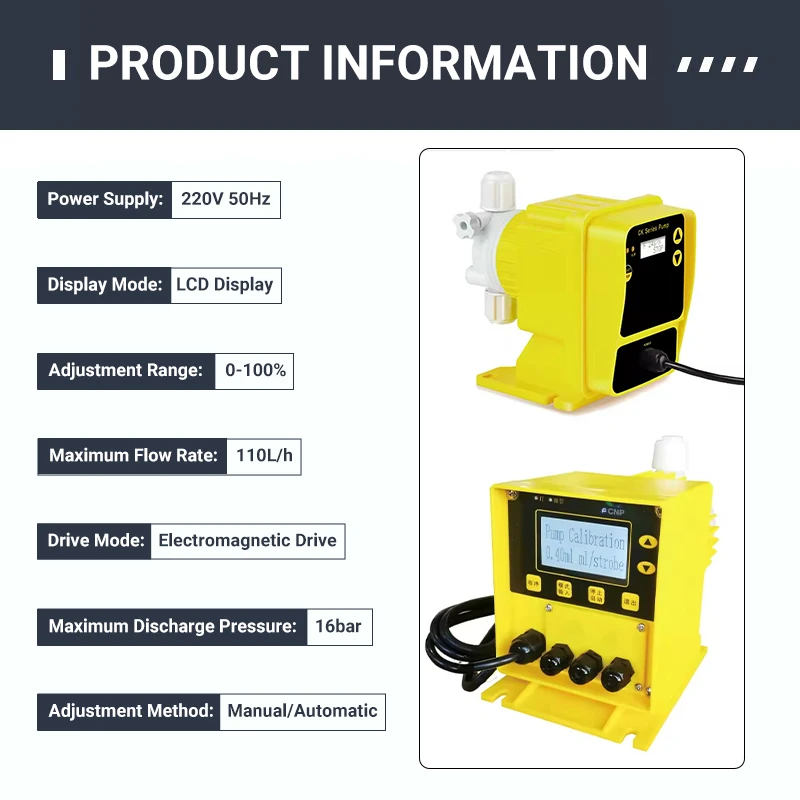 CNP CK Series Multifunction Hydraulic Diaphragm Dosing Pump 220/380V Digital Chemical Metering Pumps