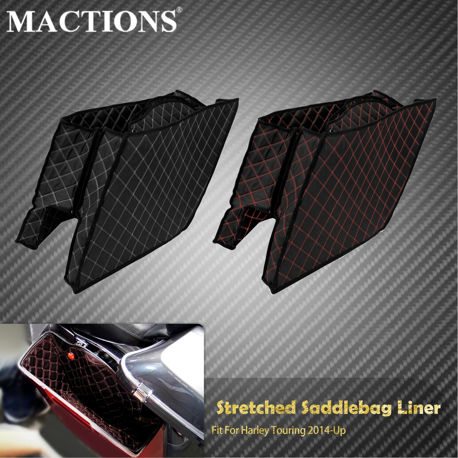 Motorrad Erweiterte Taschen Einsätze Gestreckt Satteltasche Liner Für Harley Touring Electra Glide CVO Limited FLHTKSE FLHR 2014-Up