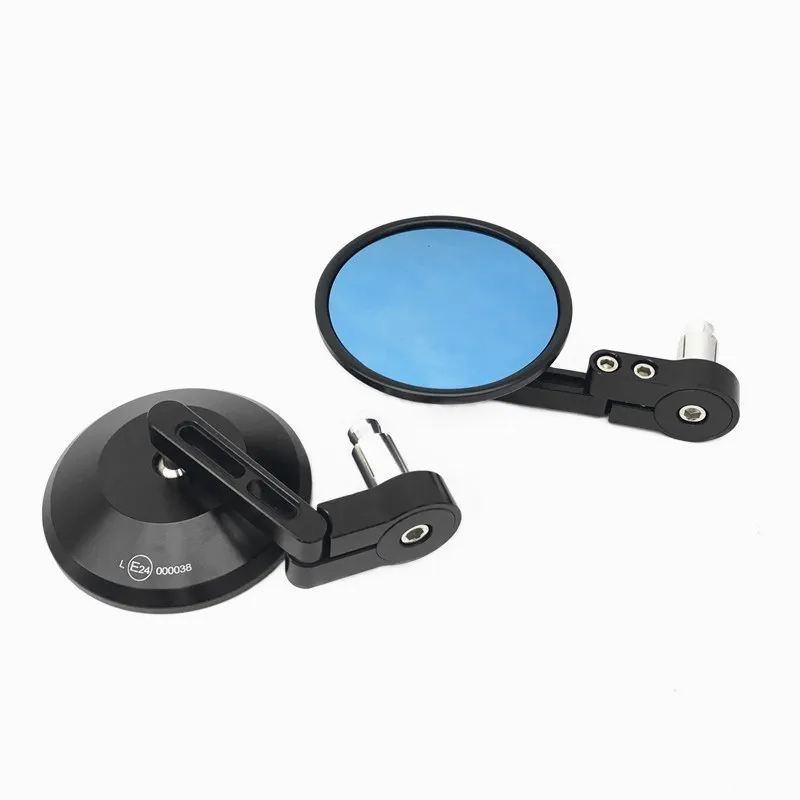Universal Motorbike Large View Foldable CNC Bar End Mirror with Convex Anti-glare Lens for Enhanced Visibility