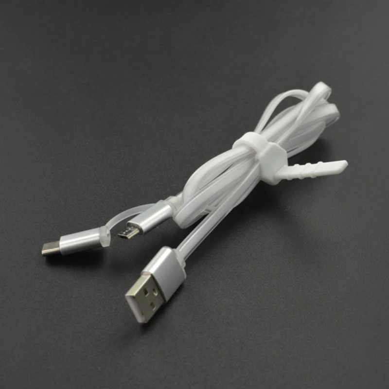 Not easy to knot Type-C&Micro 2-in-1 USB data cable, charging cable 5V/2A