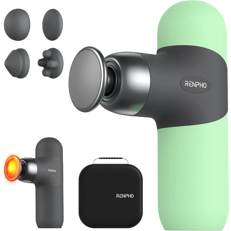 

Мини-термассажный пистолет с подогревом для облегчения мишеней мышц: портативный перкуссионный массажер для глубоких тканей с регулируемым Intensi