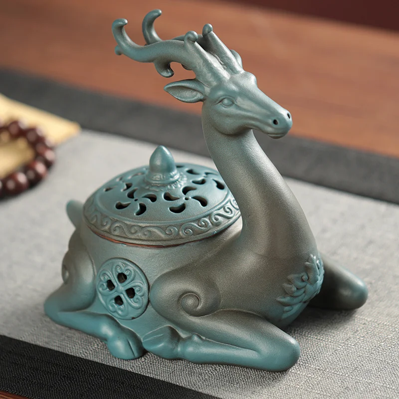 

Xianglu Creative Ceramic Incense Burner Home Use Large Incense Holder Tea Ceremony Ornament Sandalwood Burner Zen Style Agarwood