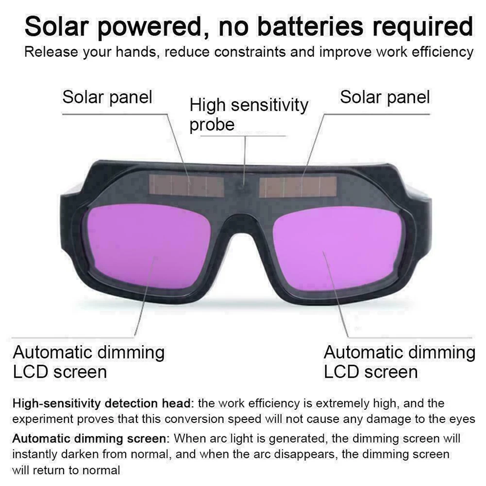 Automatic Darkening Dimming Welding Glasses Solar Goggle Welding Shield Helmet Glasses Welder Glasses Anti-glare