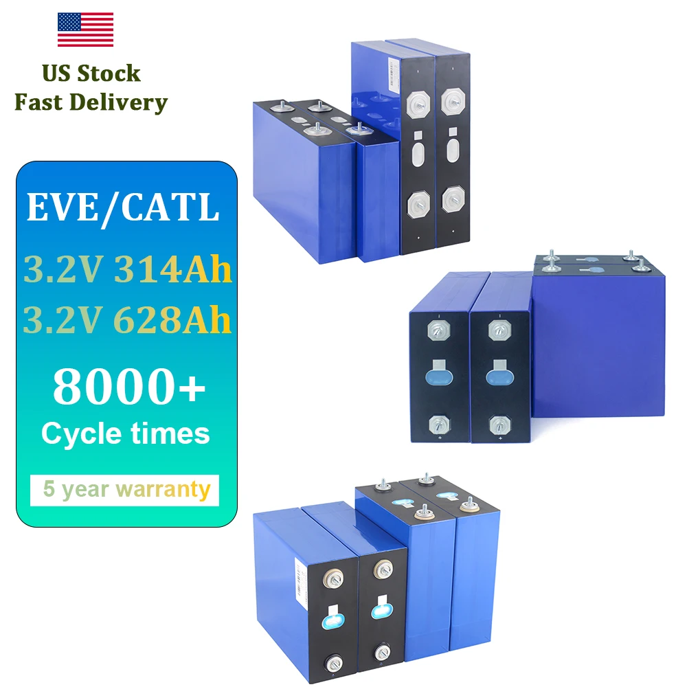 

US Stock Fast Delivery EVE MB31 3.2V 314Ah CATL 3.2V 314Ah Lifepo4 Rechargeable Cell For Solar Energy Storage RV 4-16PCS