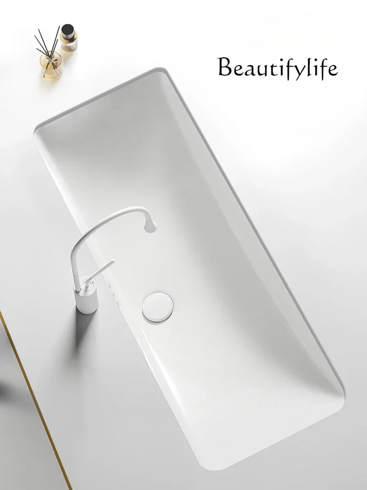 

bathroom accessories set Large size under-counter basin with washboard square deepened ceramic bathroom embedded face wash
