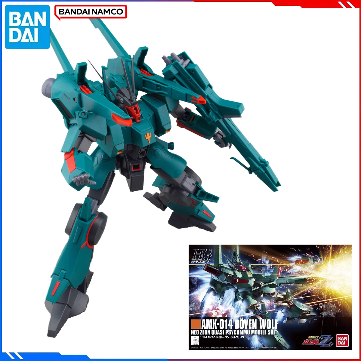 

Подлинная Bandai, оригинальная модель Gundam, наборы моделей HGUC 1/144, аниме-фигурки AMX-014, Doven Wolf Gunpla, экшн-модель, игрушки в подарок