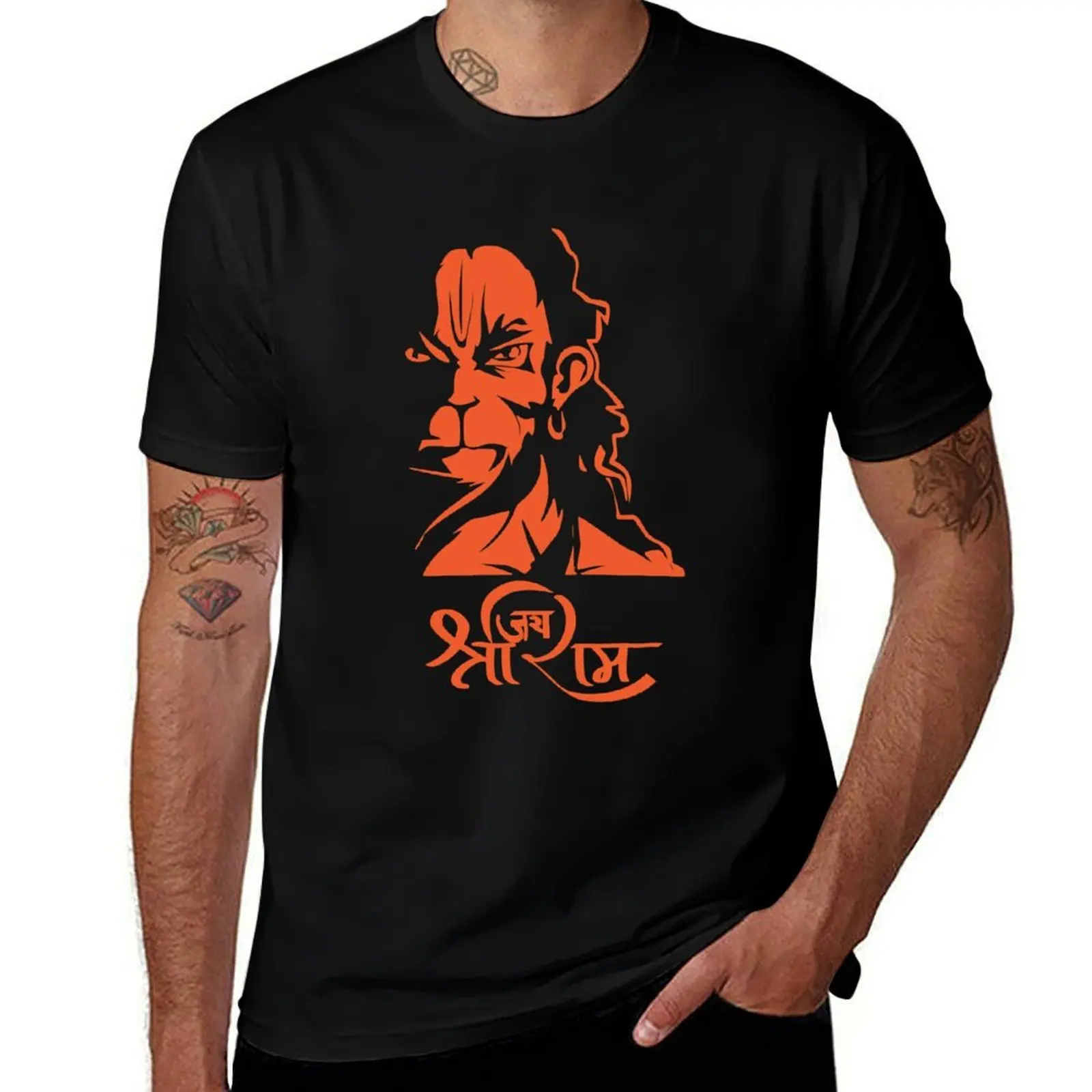 Hanuman Hindu God Jai Shri Ram T-Shirt Lightweight Cooling Short Sleeve Tee T-Shirt