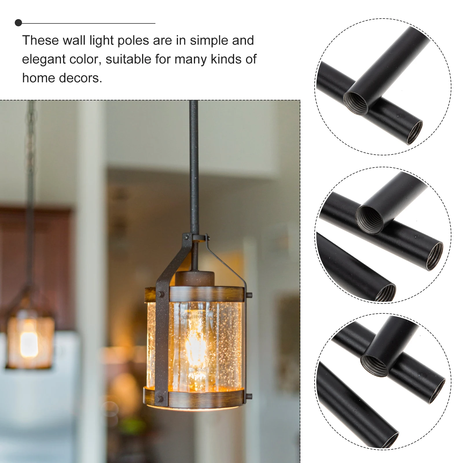 

4pcs Light Ch Light Pole Pole Hollow Threaded Tubes for Ceiling Lamp Fixtures Wall Decor Lighting Accessories