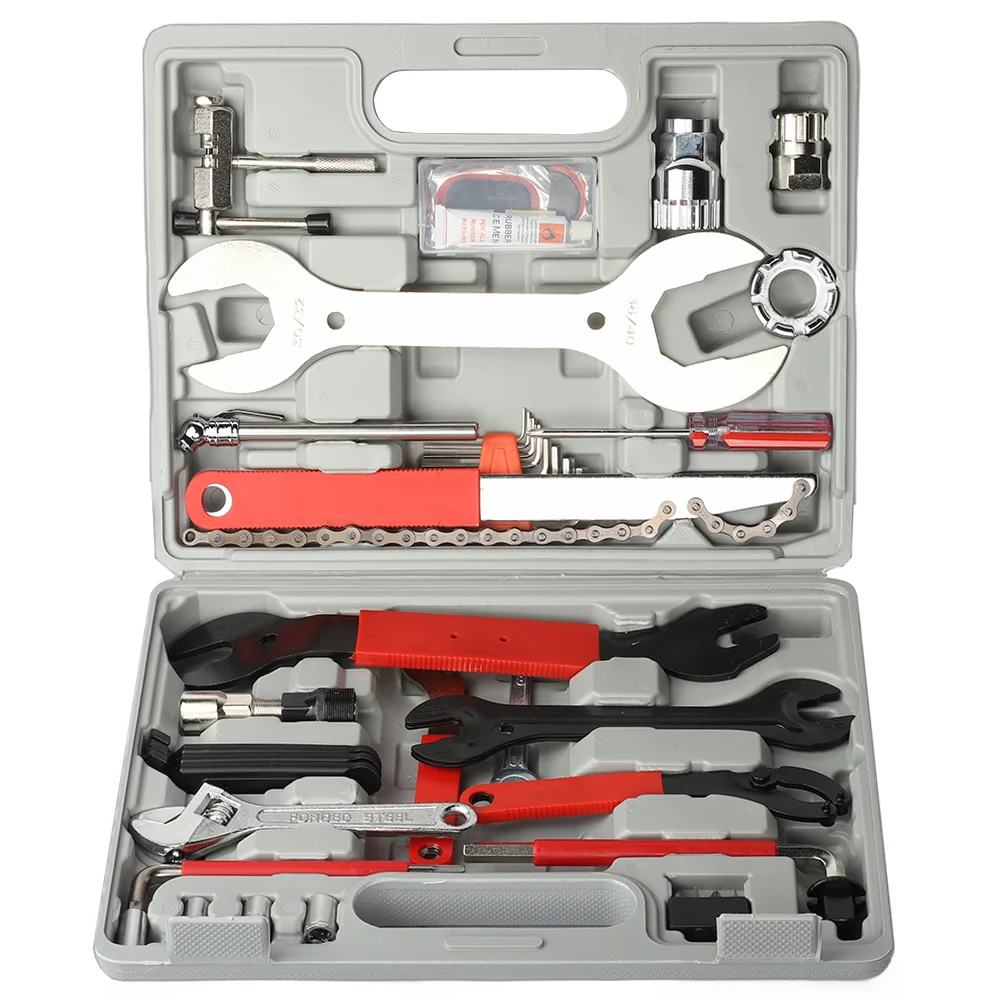 Fietsreparatieset 44 st Reparatiegereedschap Fietsreparatiesets Kettingbreker Cutter Cranktrekker Vliegwiel Verwijderen Fietssleutel Fix Tool
