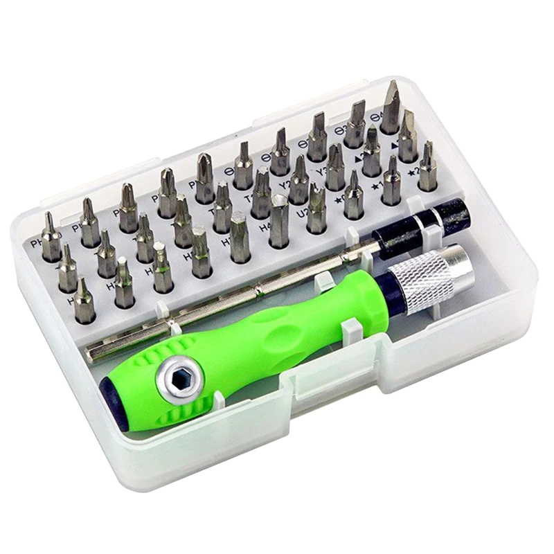 32pcs/lot Magnetic Screwdriver Bit Set TORX Phillips Screw Drivers Home Phone Camera Watch PC Repair Tool Boxes Hand Tools Kits