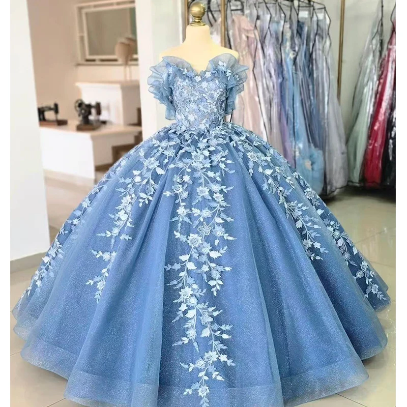 

Graceful Quinceneara Dress Embroidery Ruffled Organza Ballgown Sleeveless V-Neck Customized Formal Party Bow Vestido De Noche ﻿