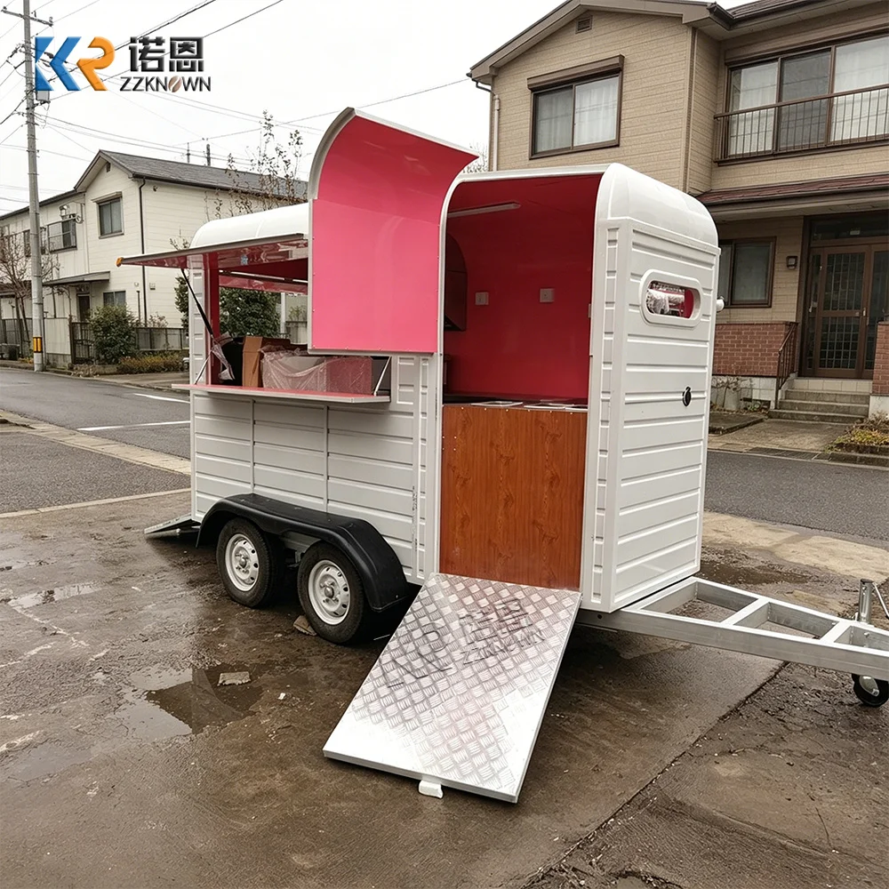 

Concession Fast Food Trailer Mobile BBQ Hot Dog Coffee Ice Cream Cart Fast Food Truck Van With Full Kitchen