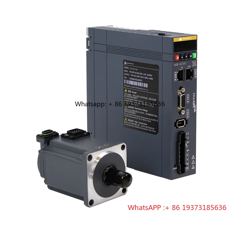 17-bit Absolute Encoder Waterproof CNC Single-Phase 220V 400W Servo Motor Kit AC Servo Motor with EtherCAT Servo Drive for Sale