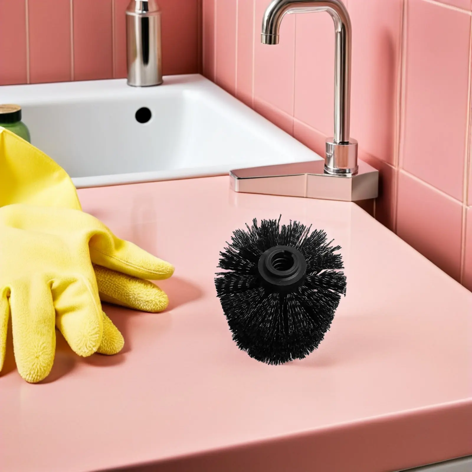 5Pcs Toilet Brush Replacement Heads High Quality Plastic Bristles Firm Not Deformable Easy Clean Bathroom Toilet Home Apartment