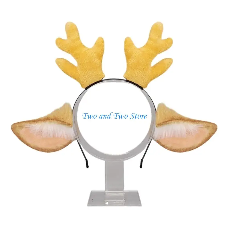 

HX6F Flexible Bendable Reindeer Ear Hairband for Women Girl Holiday Celebration Dressingup Photography Cosplay Hairband
