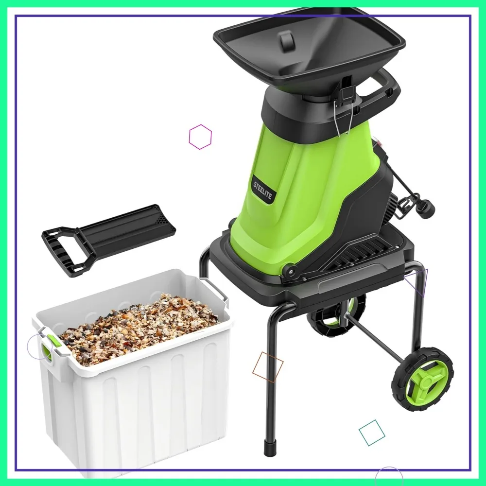 

Электрический измельчитель древесины 1,8 дюйма, двигатель 15 А, 4000 об/мин, бункер для сбора 55 л, легкая очистка