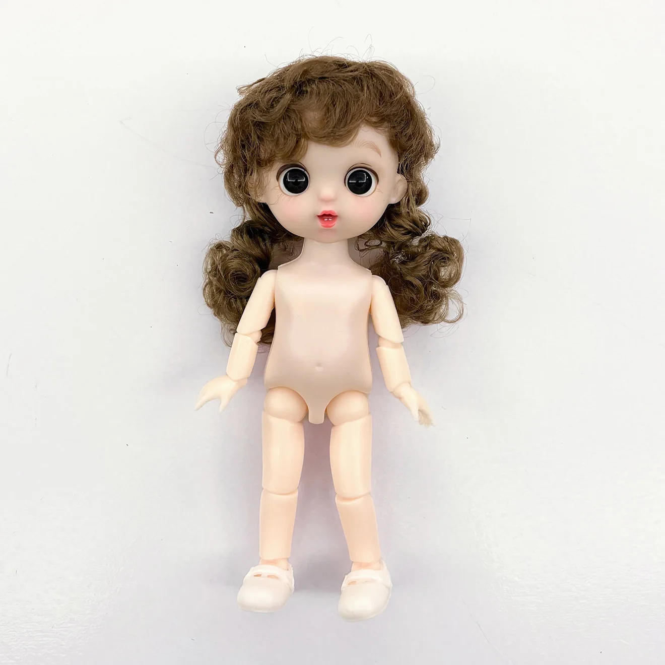 New Fashion 17cm Simulation Vegan Nude Baby Toys 3D Real Eyes 13 Joints Movable Dress Up Dolls Play House Girls Toys DIY Toys