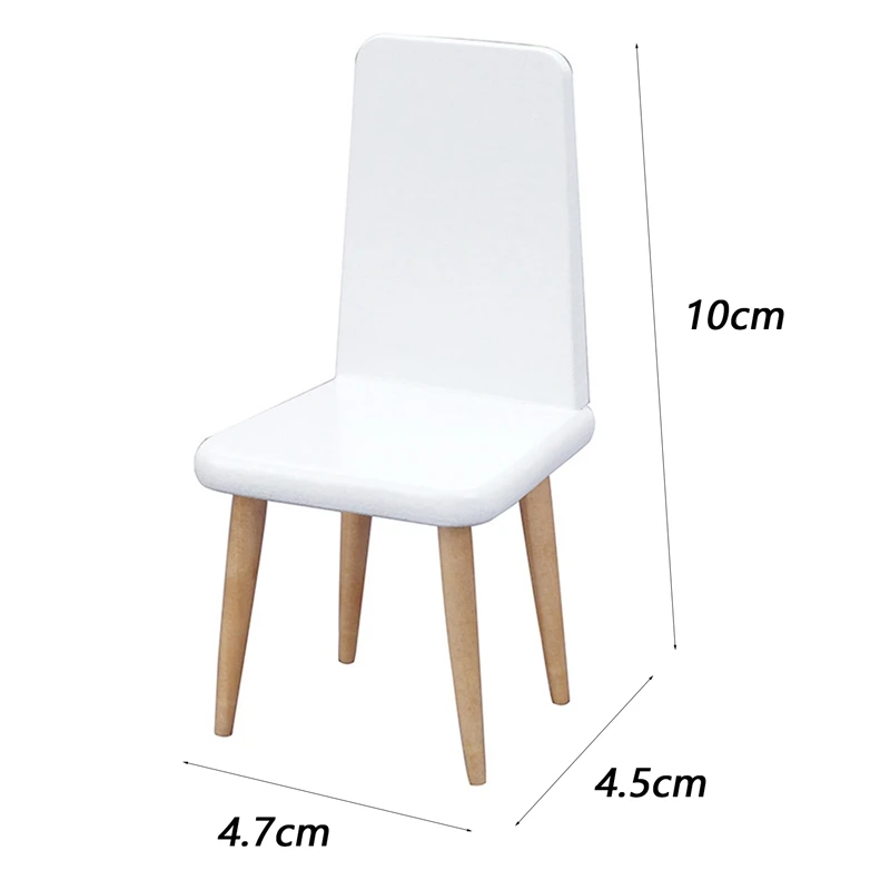 1/12 Scale Dollhouse Miniature White Chair Modern Style Pocket Furniture For Doll House Home Decoration Accessories