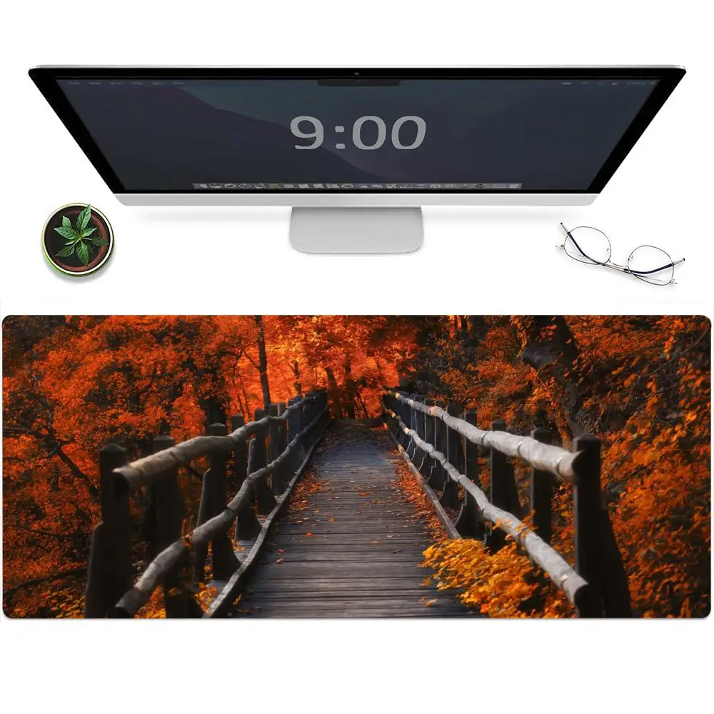 

Autumn Mouse Pad Gaming Gamer keyboard Mouse Desk Mat Large Keyboard Pad Desktop Rubber desk tidy Mouse desk mat Cushion