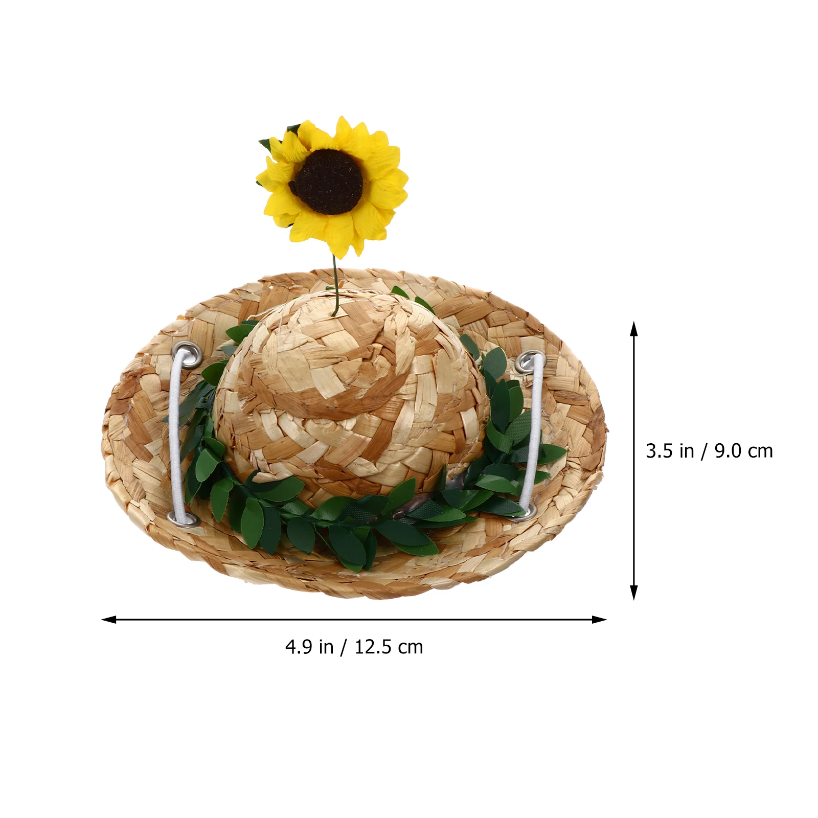 Straw Hat Sunflower Cap S Size Elastic Cloth Photo Prop Pet Supplies Dog Cat Rabbit Hat Summer Spring Costumes Pet Accessories